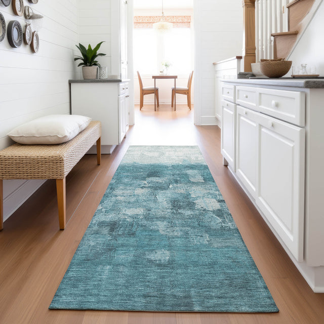 Addison Chantille ACN2119 Abstract Machine Made Transitional Teal Rug