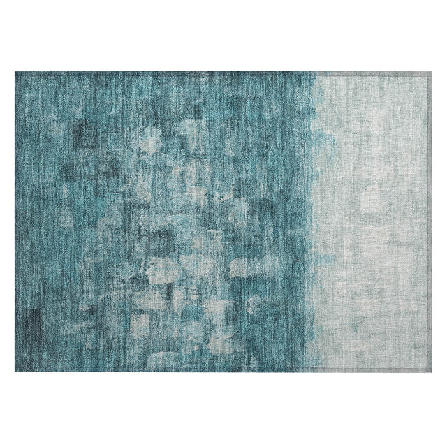 Addison Chantille ACN2119 Abstract Machine Made Transitional Teal Rug