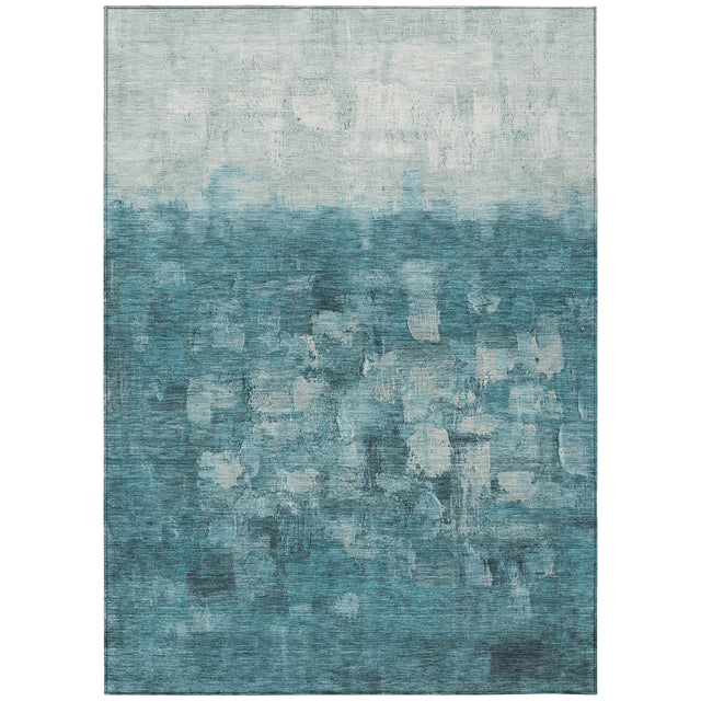 Addison Chantille ACN2119 Abstract Machine Made Transitional Teal Rug