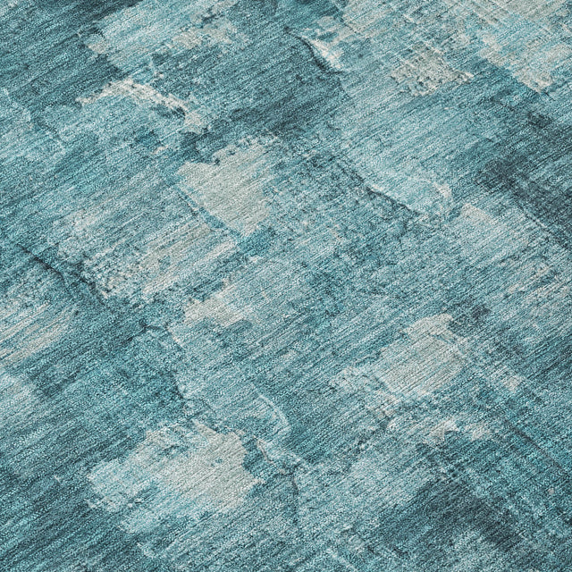 Addison Chantille ACN2119 Abstract Machine Made Transitional Teal Rug
