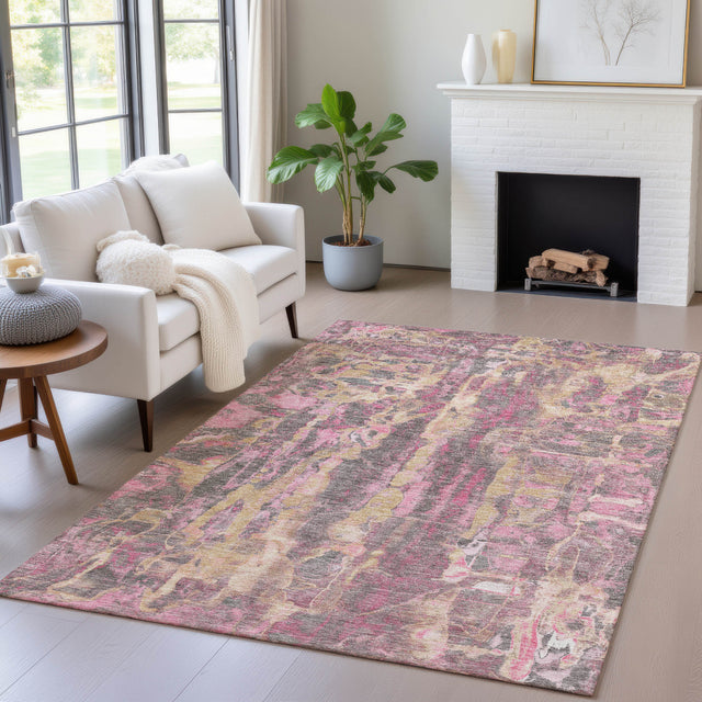 Addison Chantille ACN2120 Abstract Machine Made Transitional Blush Rug