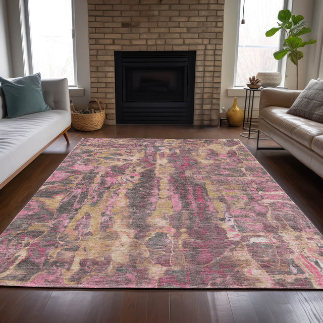 Addison Chantille ACN2120 Abstract Machine Made Transitional Blush Rug