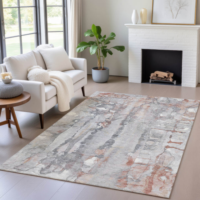 Addison Chantille ACN2120 Abstract Machine Made Transitional Copper Rug