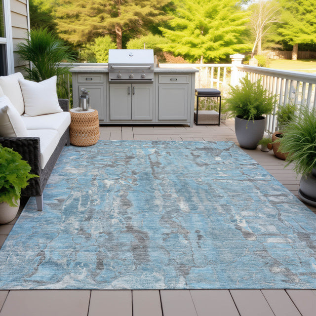 Addison Chantille ACN2120 Abstract Machine Made Transitional Denim Rug