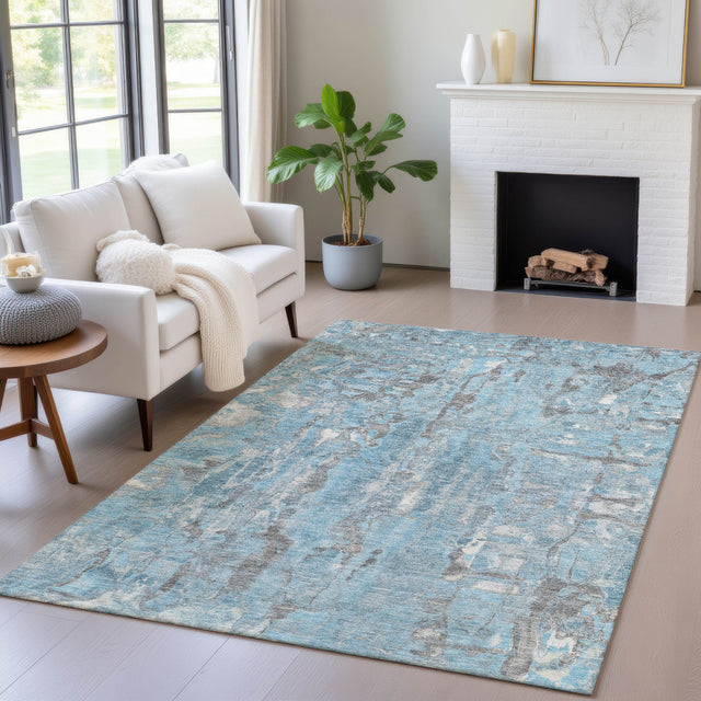 Addison Chantille ACN2120 Abstract Machine Made Transitional Denim Rug
