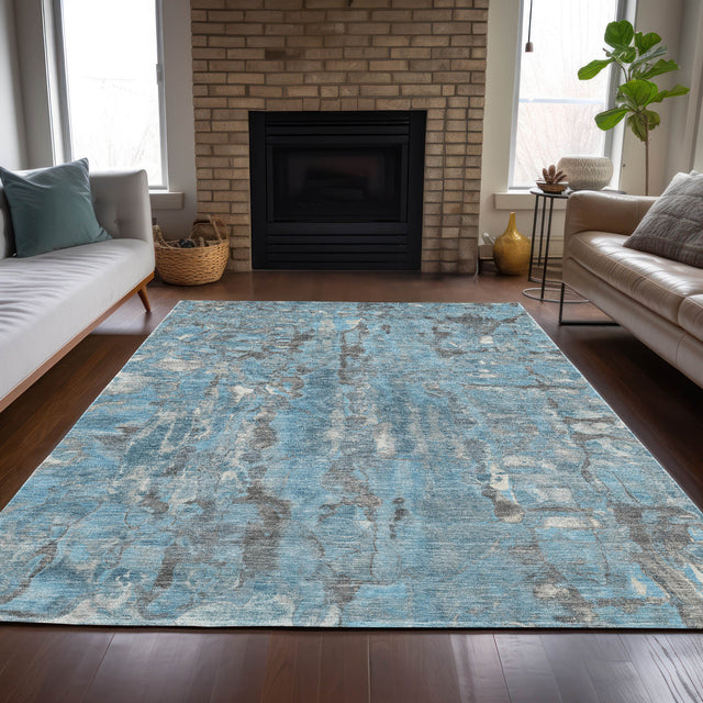 Addison Chantille ACN2120 Abstract Machine Made Transitional Denim Rug