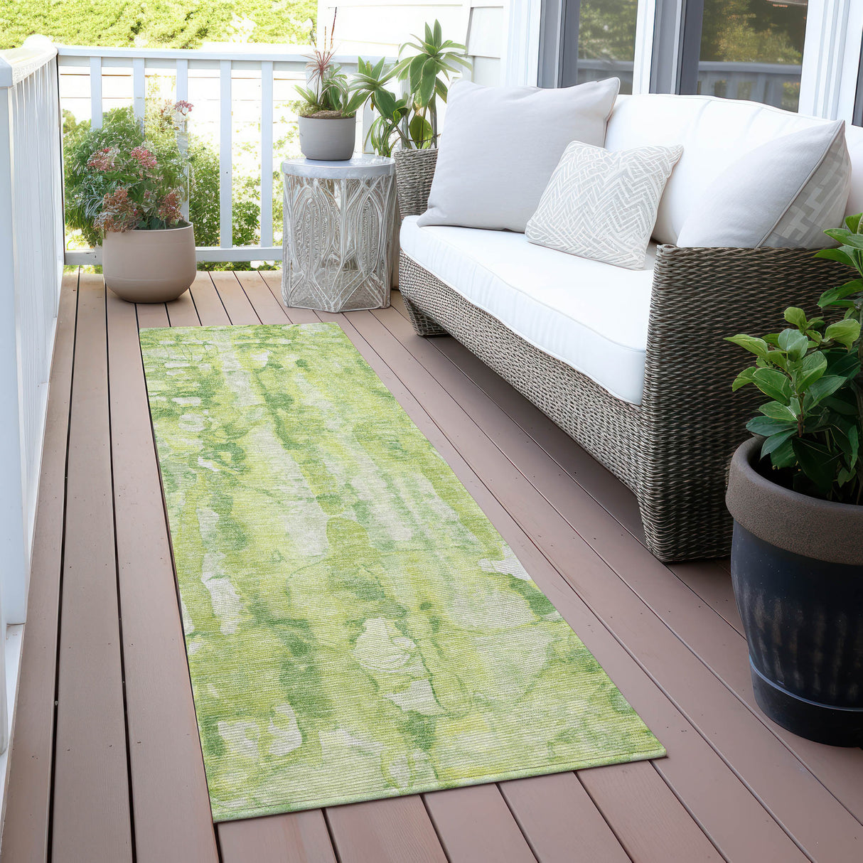 Addison Chantille ACN2120 Abstract Machine Made Transitional Lime Rug