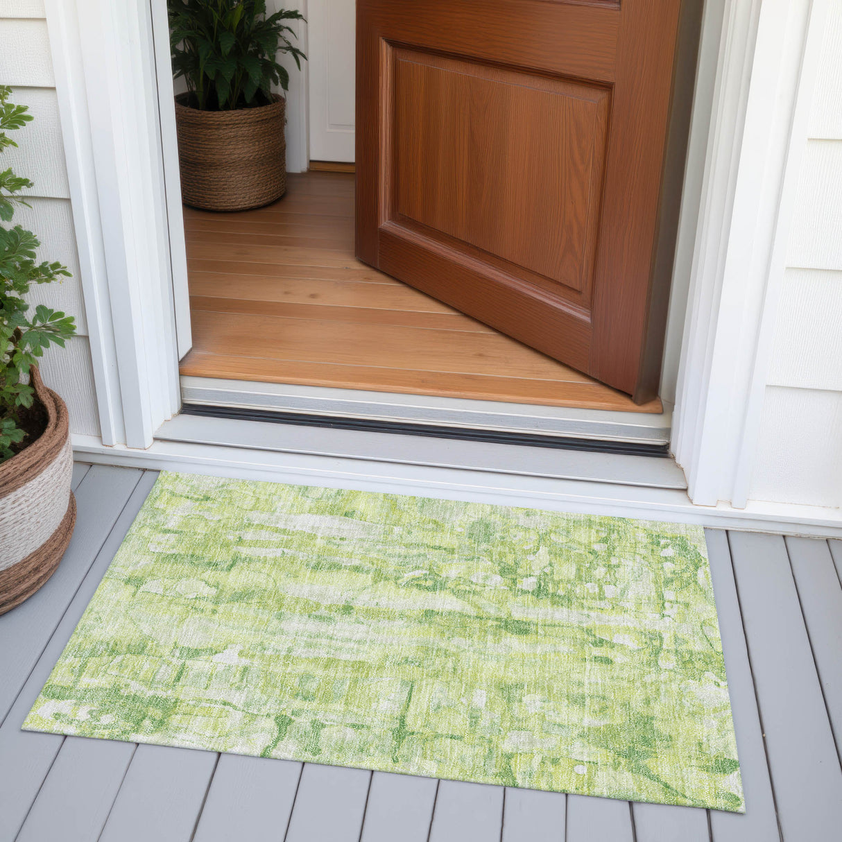 Addison Chantille ACN2120 Abstract Machine Made Transitional Lime Rug