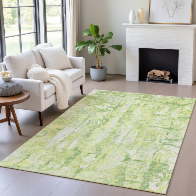 Addison Chantille ACN2120 Abstract Machine Made Transitional Lime Rug