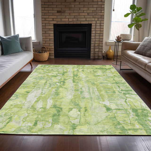Addison Chantille ACN2120 Abstract Machine Made Transitional Lime Rug