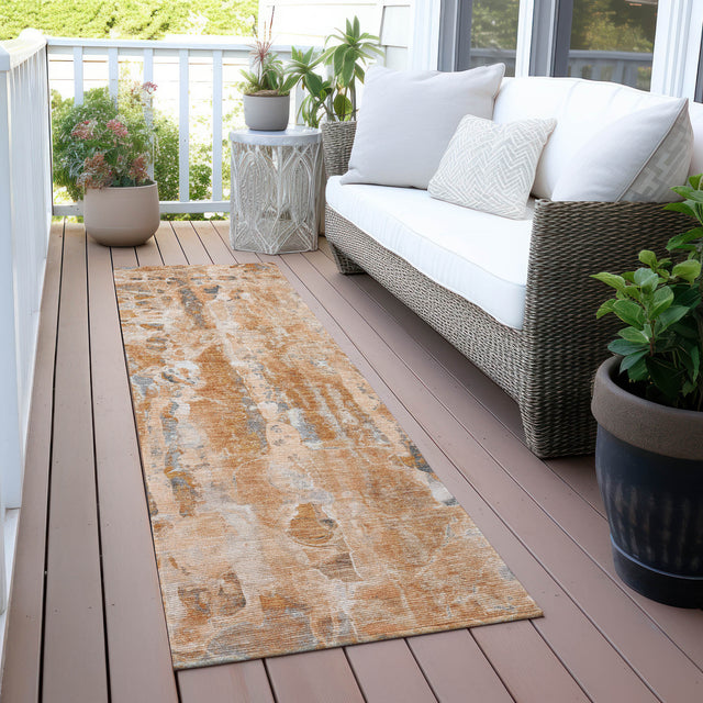 Addison Chantille ACN2120 Abstract Machine Made Transitional Orange Rug