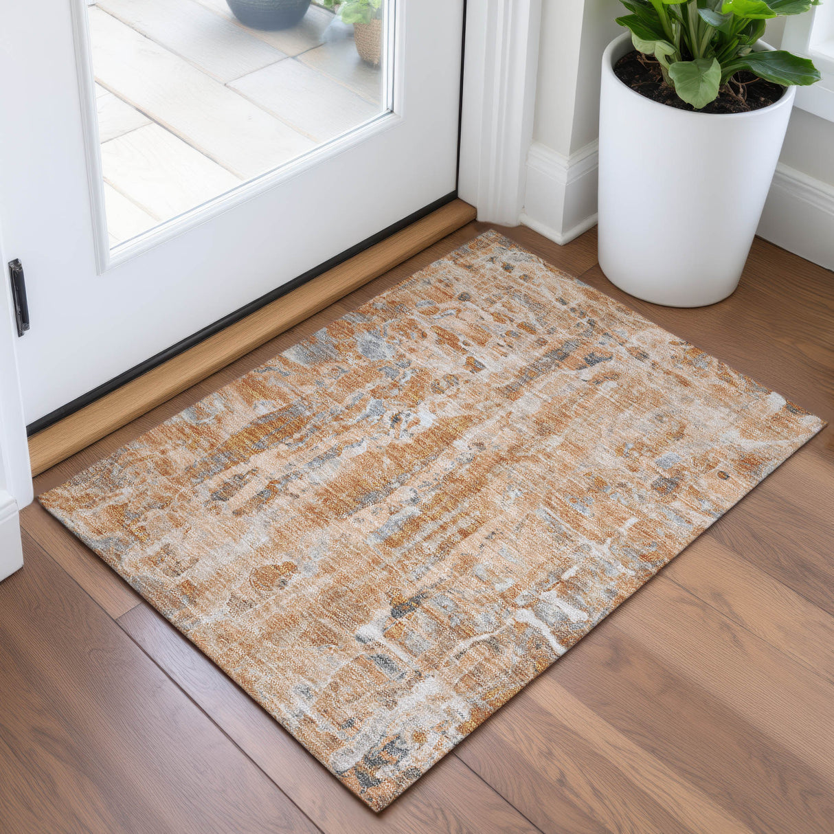 Addison Chantille ACN2120 Abstract Machine Made Transitional Orange Rug