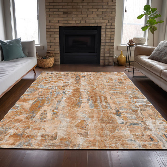 Addison Chantille ACN2120 Abstract Machine Made Transitional Orange Rug