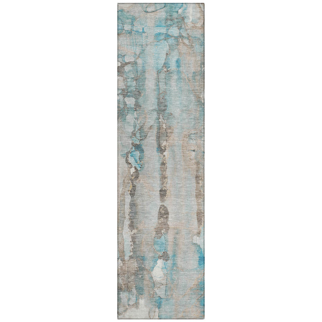 Addison Chantille ACN2120 Abstract Machine Made Transitional Teal Rug