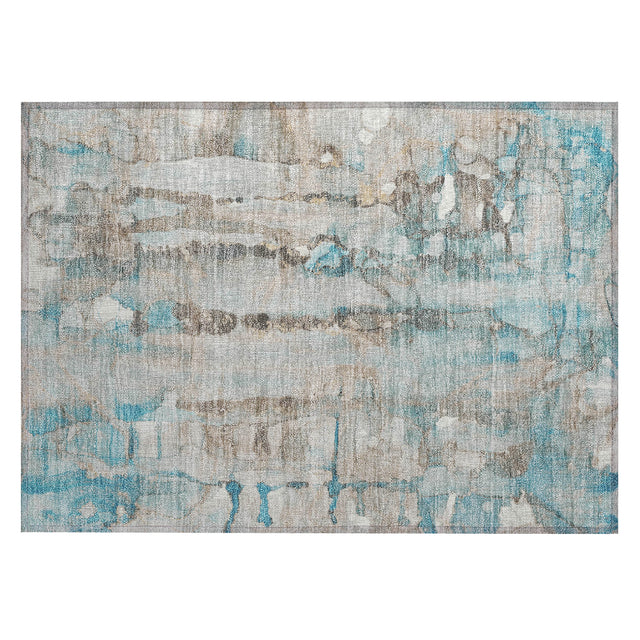 Addison Chantille ACN2120 Abstract Machine Made Transitional Teal Rug