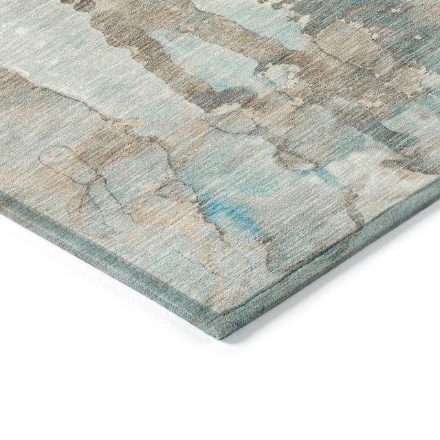 Addison Chantille ACN2120 Abstract Machine Made Transitional Teal Rug