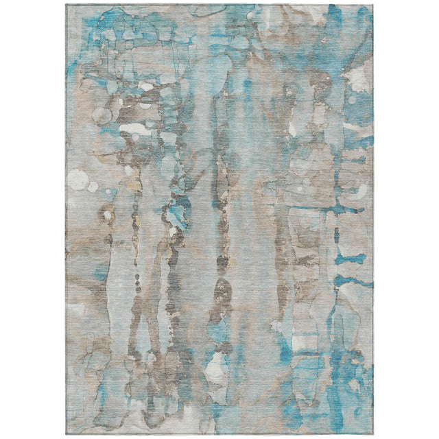 Addison Chantille ACN2120 Abstract Machine Made Transitional Teal Rug