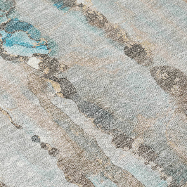 Addison Chantille ACN2120 Abstract Machine Made Transitional Teal Rug