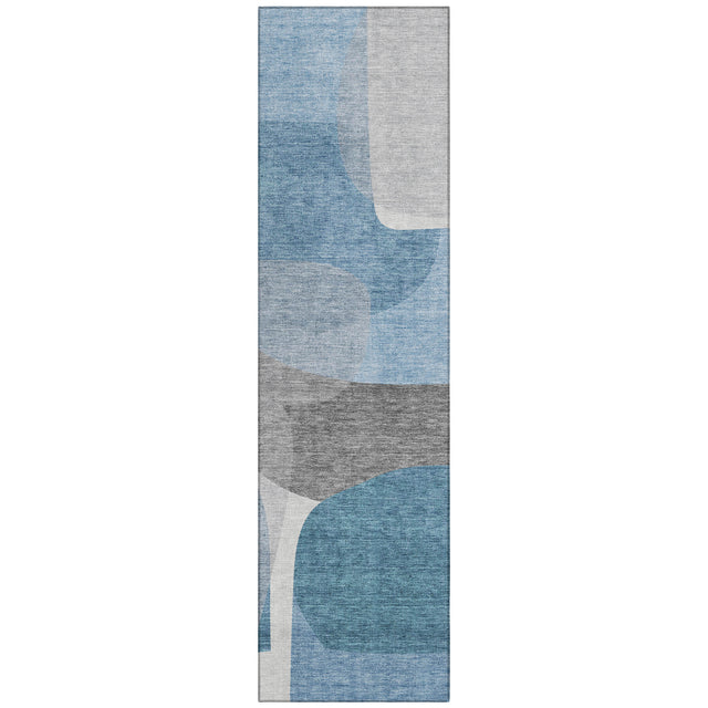 Addison Chantille ACN2121 Blocks Machine Made Transitional Denim Rug