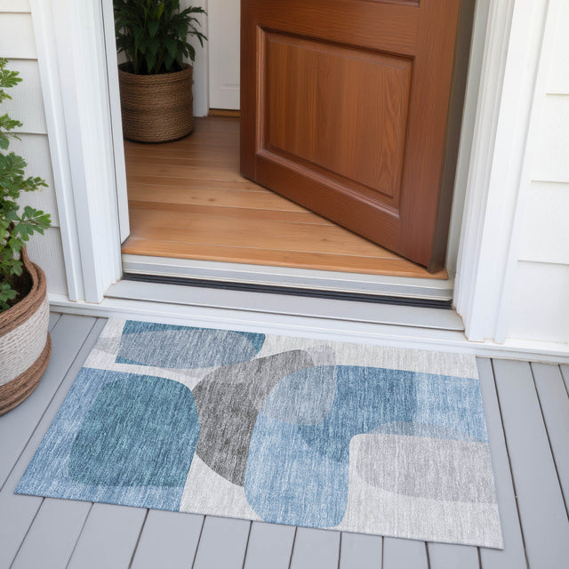 Addison Chantille ACN2121 Blocks Machine Made Transitional Denim Rug