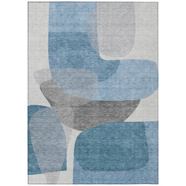 Addison Chantille ACN2121 Blocks Machine Made Transitional Denim Rug