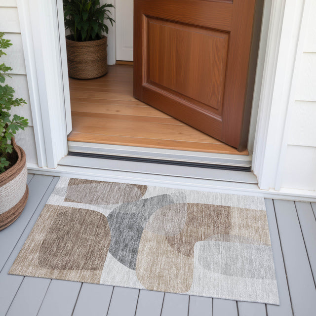 Addison Chantille ACN2121 Blocks Machine Made Transitional Mocha Rug