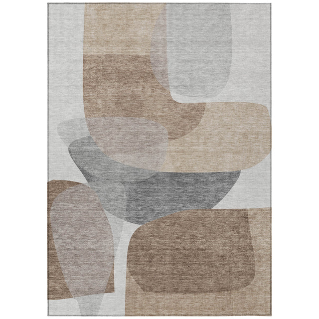 Addison Chantille ACN2121 Blocks Machine Made Transitional Mocha Rug