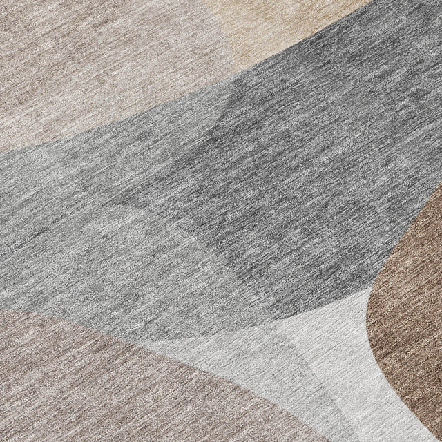 Addison Chantille ACN2121 Blocks Machine Made Transitional Mocha Rug