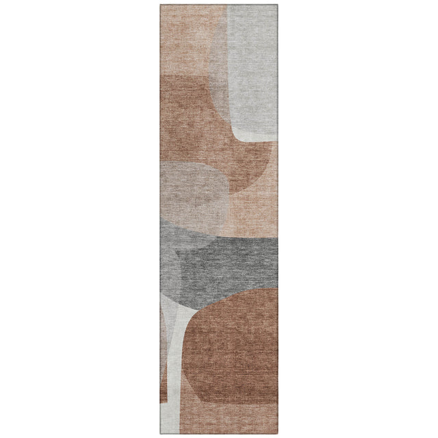 Addison Chantille ACN2121 Blocks Machine Made Transitional Paprika Rug