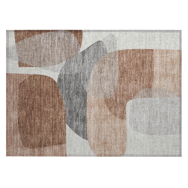 Addison Chantille ACN2121 Blocks Machine Made Transitional Paprika Rug