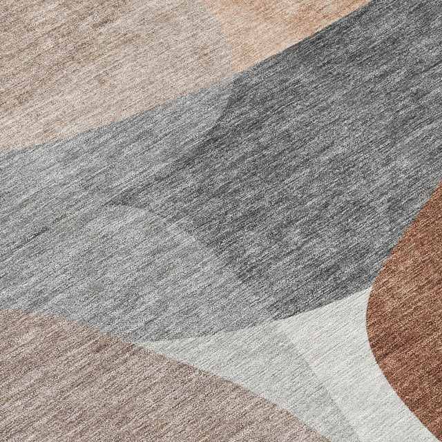 Addison Chantille ACN2121 Blocks Machine Made Transitional Paprika Rug