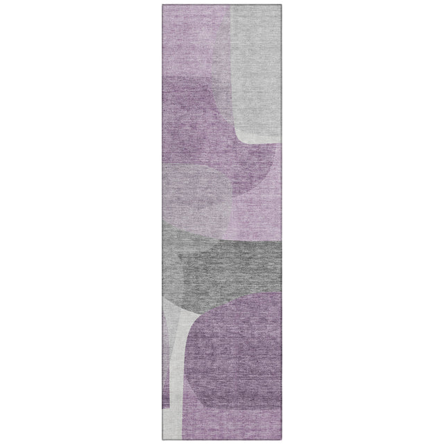 Addison Chantille ACN2121 Blocks Machine Made Transitional Purple Rug