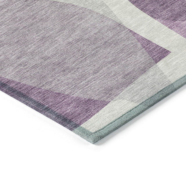 Addison Chantille ACN2121 Blocks Machine Made Transitional Purple Rug