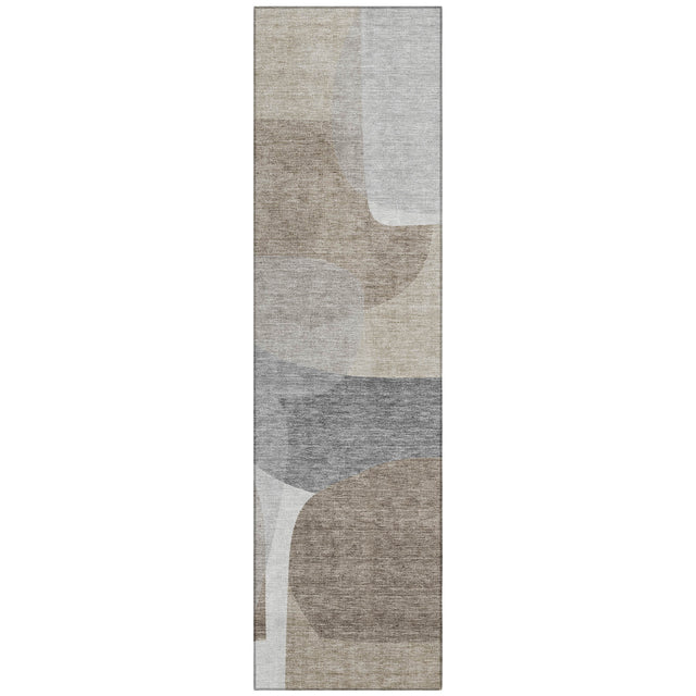 Addison Chantille ACN2121 Blocks Machine Made Transitional Taupe Rug