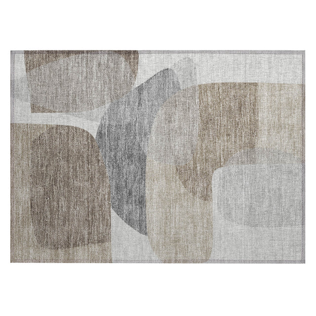 Addison Chantille ACN2121 Blocks Machine Made Transitional Taupe Rug