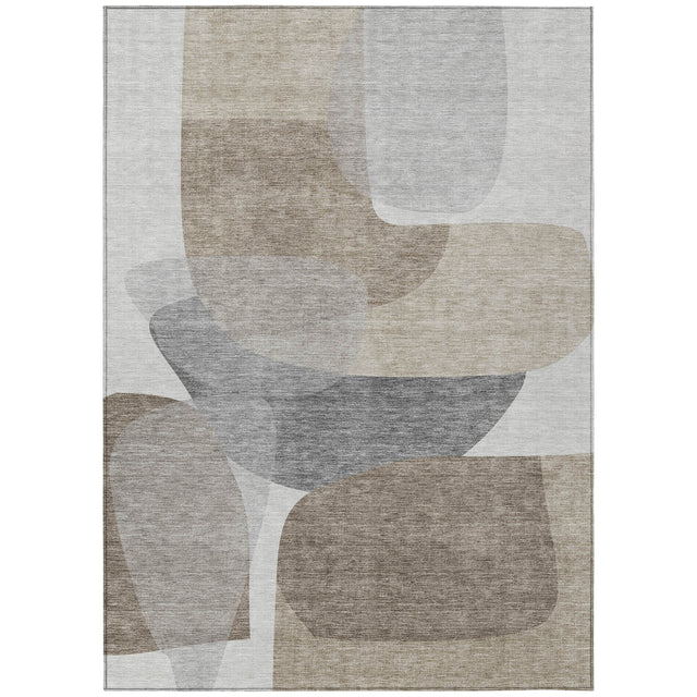 Addison Chantille ACN2121 Blocks Machine Made Transitional Taupe Rug