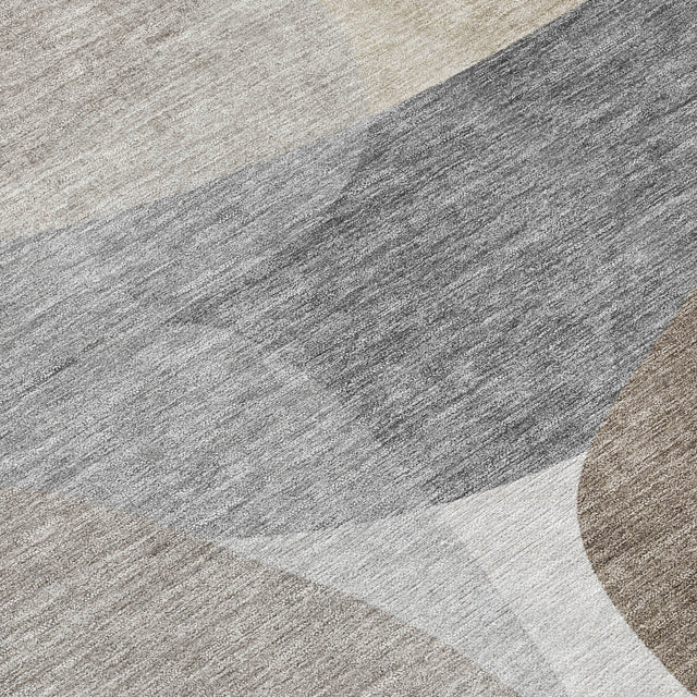 Addison Chantille ACN2121 Blocks Machine Made Transitional Taupe Rug