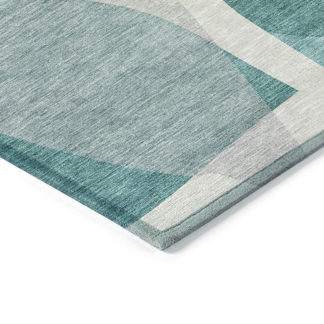 Addison Chantille ACN2121 Blocks Machine Made Transitional Teal Rug