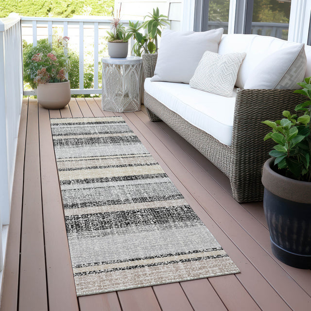 Addison Chantille ACN2122 Stripes Machine Made Transitional Black Rug