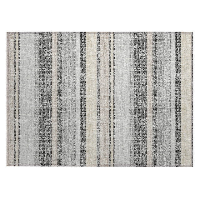 Addison Chantille ACN2122 Stripes Machine Made Transitional Black Rug