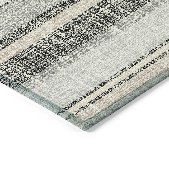 Addison Chantille ACN2122 Stripes Machine Made Transitional Black Rug