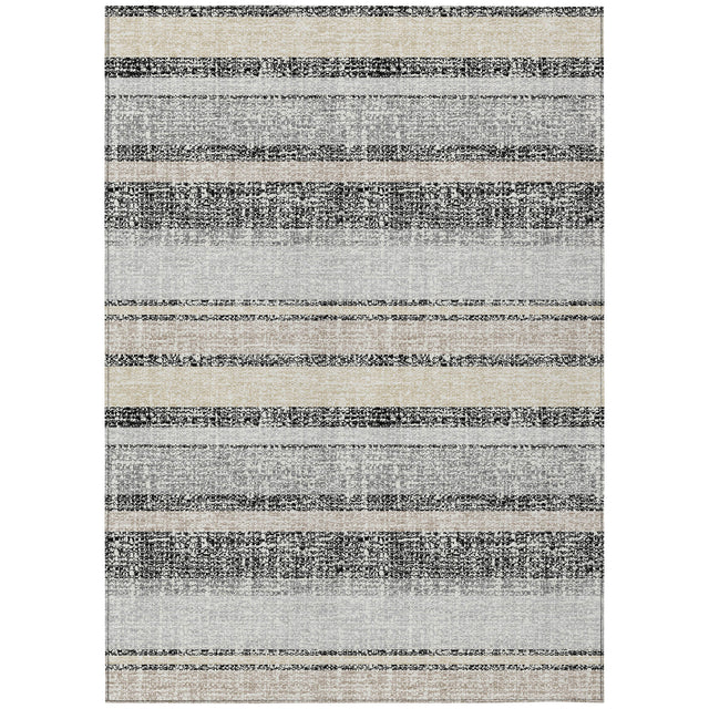 Addison Chantille ACN2122 Stripes Machine Made Transitional Black Rug