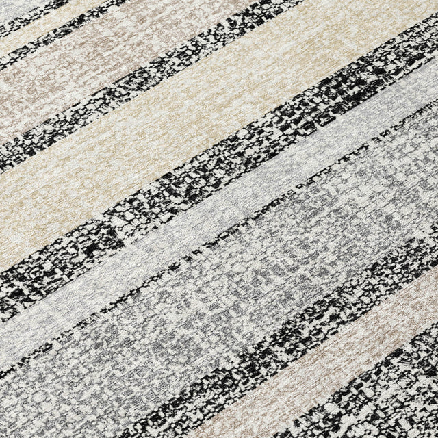 Addison Chantille ACN2122 Stripes Machine Made Transitional Black Rug