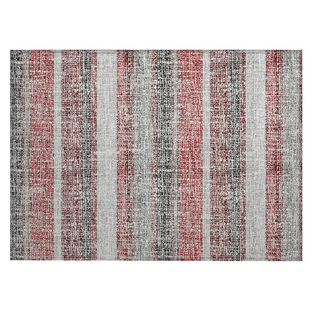 Addison Chantille ACN2122 Stripes Machine Made Transitional Burgundy Rug