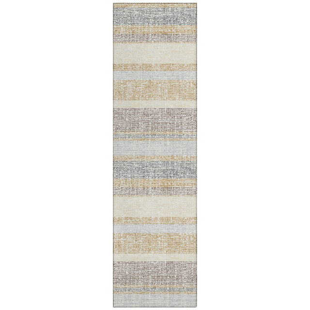 Addison Chantille ACN2122 Stripes Machine Made Transitional Gold Rug