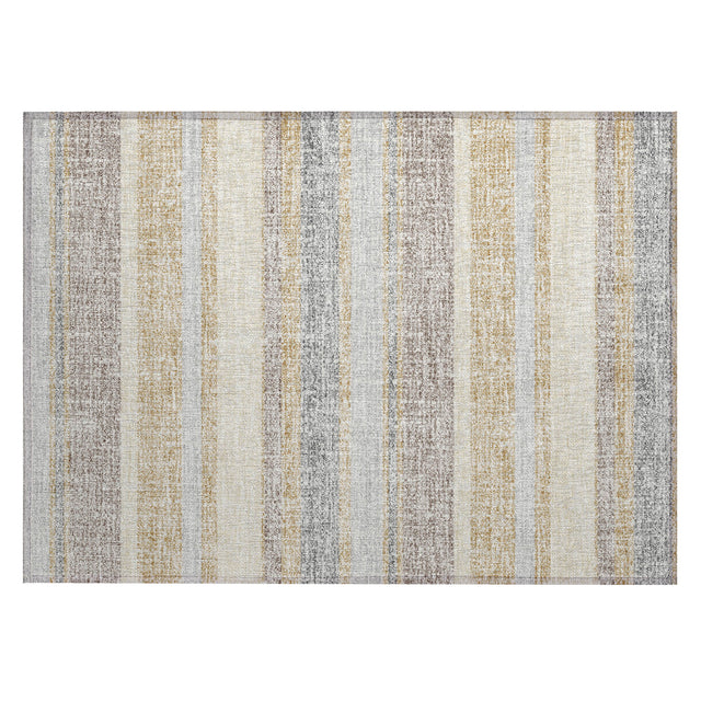 Addison Chantille ACN2122 Stripes Machine Made Transitional Gold Rug