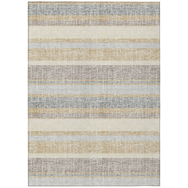 Addison Chantille ACN2122 Stripes Machine Made Transitional Gold Rug