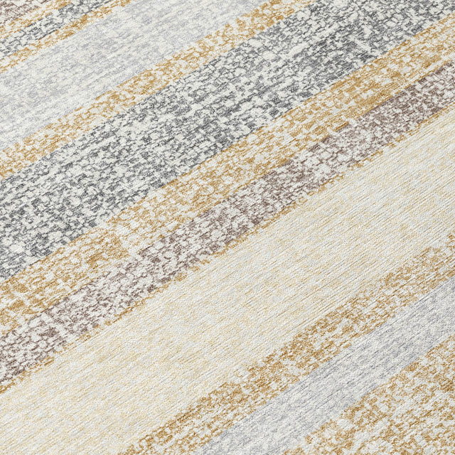 Addison Chantille ACN2122 Stripes Machine Made Transitional Gold Rug