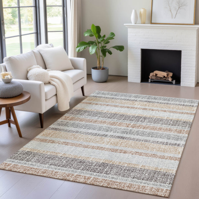 Addison Chantille ACN2122 Stripes Machine Made Transitional Gray Rug