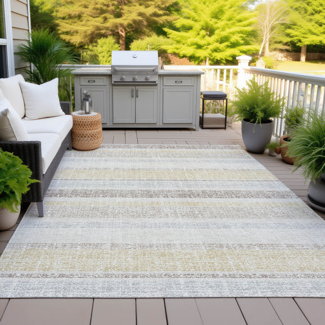 Addison Chantille ACN2122 Stripes Machine Made Transitional Ivory Rug